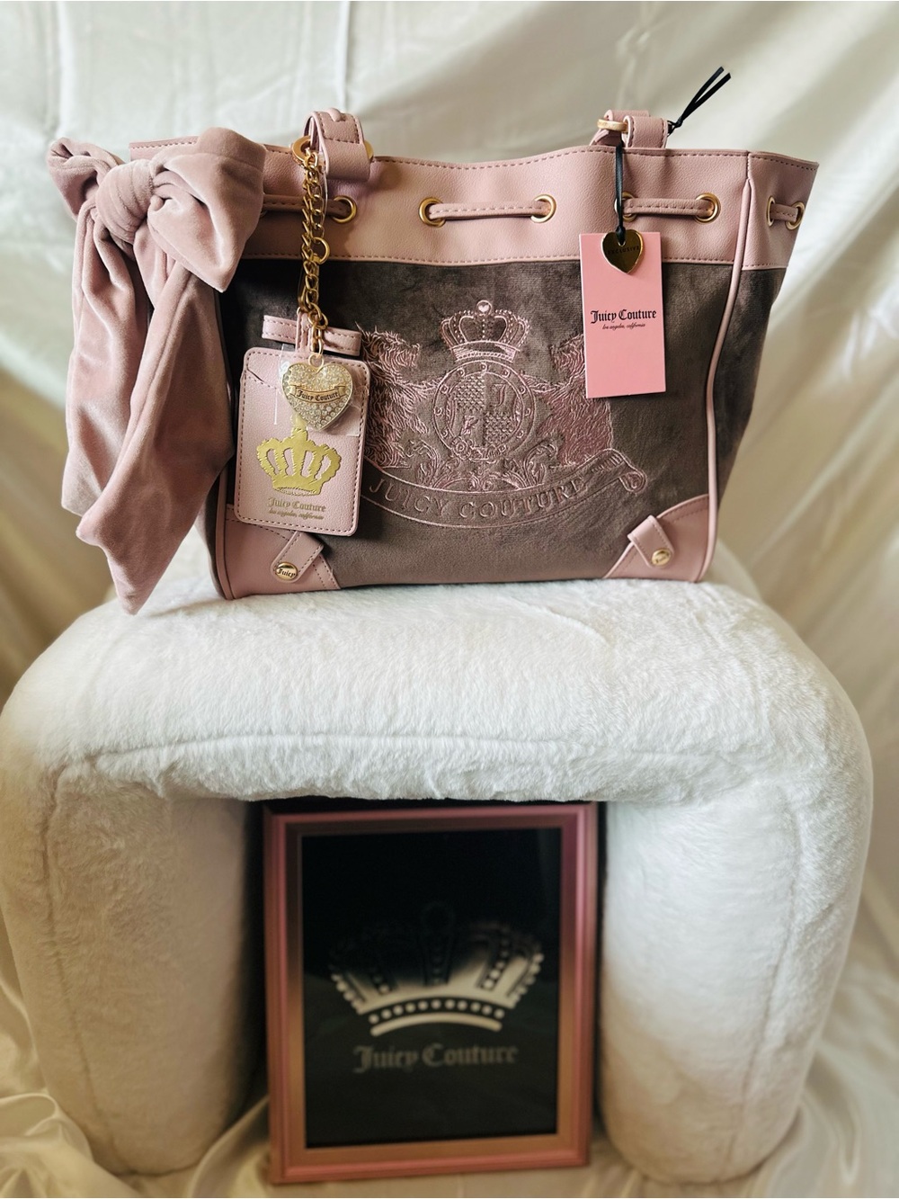 Juicy Couture Classic Scottie Dog Tote | Iced Coffee/Dusty 💎